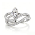 Silver Pear-Cut Diamond Multi-Swirl Ring
