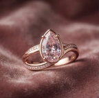 Rose Gold Pear-Cut Solitaire Bypass Ring