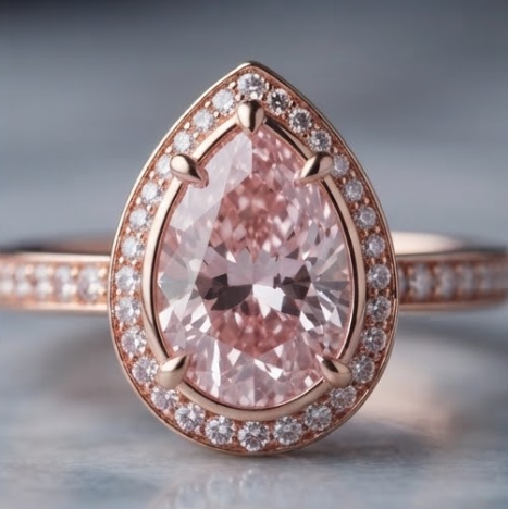 Rose Gold Pear-Cut Solitaire Bypass Ring