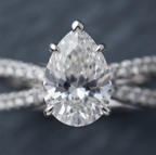 Silver Pear-Cut Diamond Multi-Swirl Ring